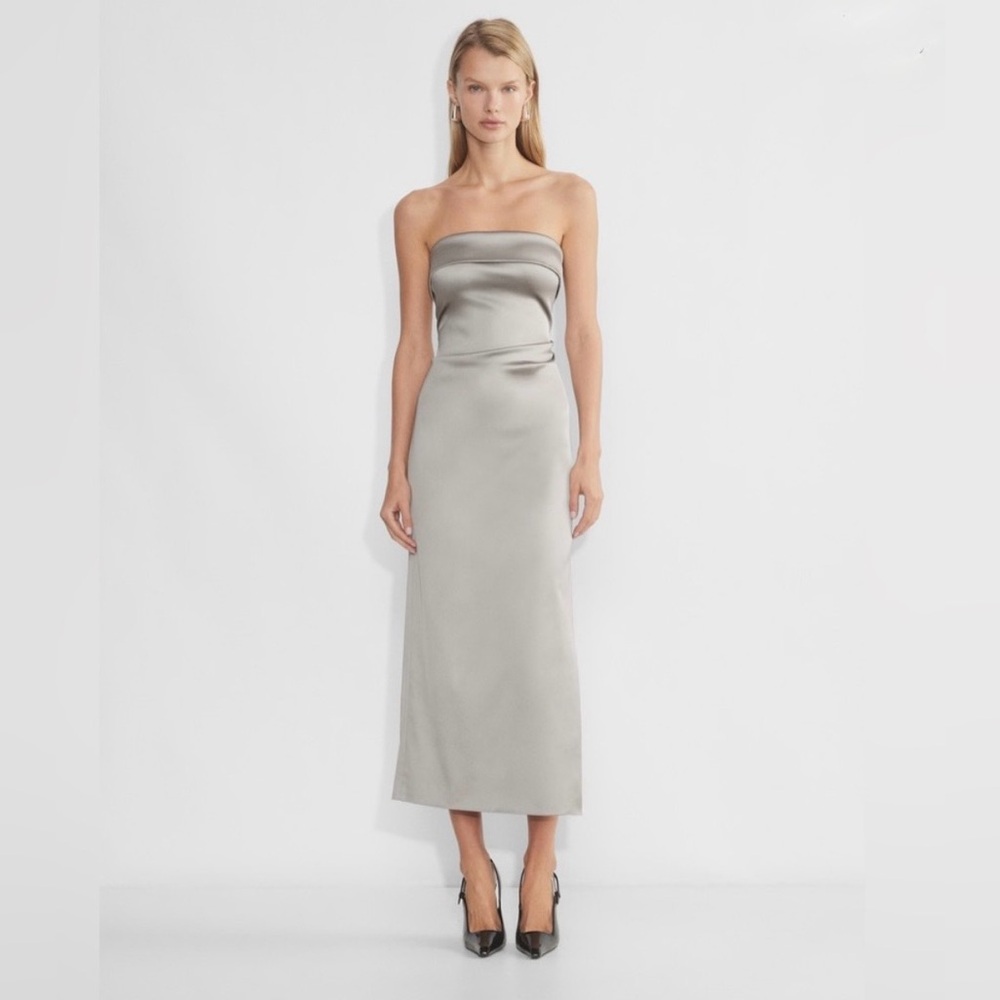 Aritzia Exclusive Grey Satin Dress